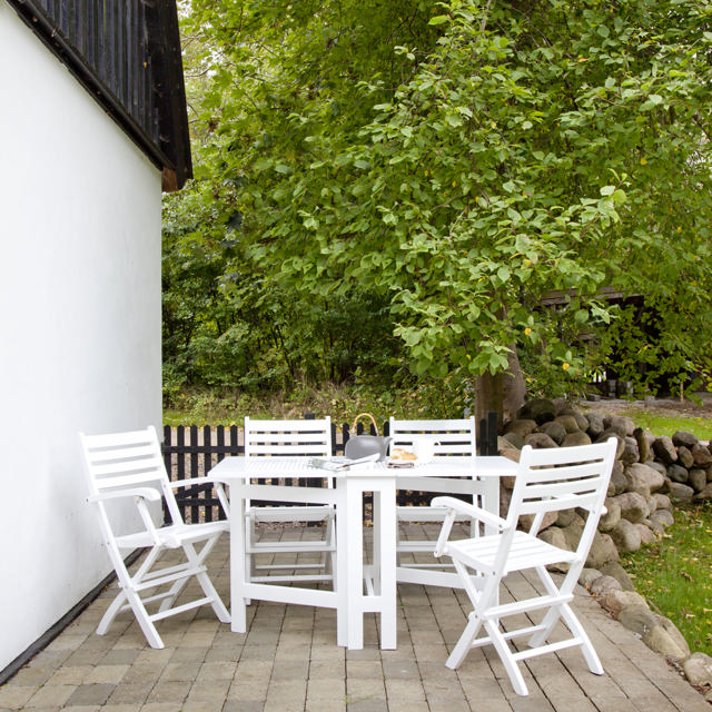 Butterfly & York - Klapptisch & vier Stühle - Weiß