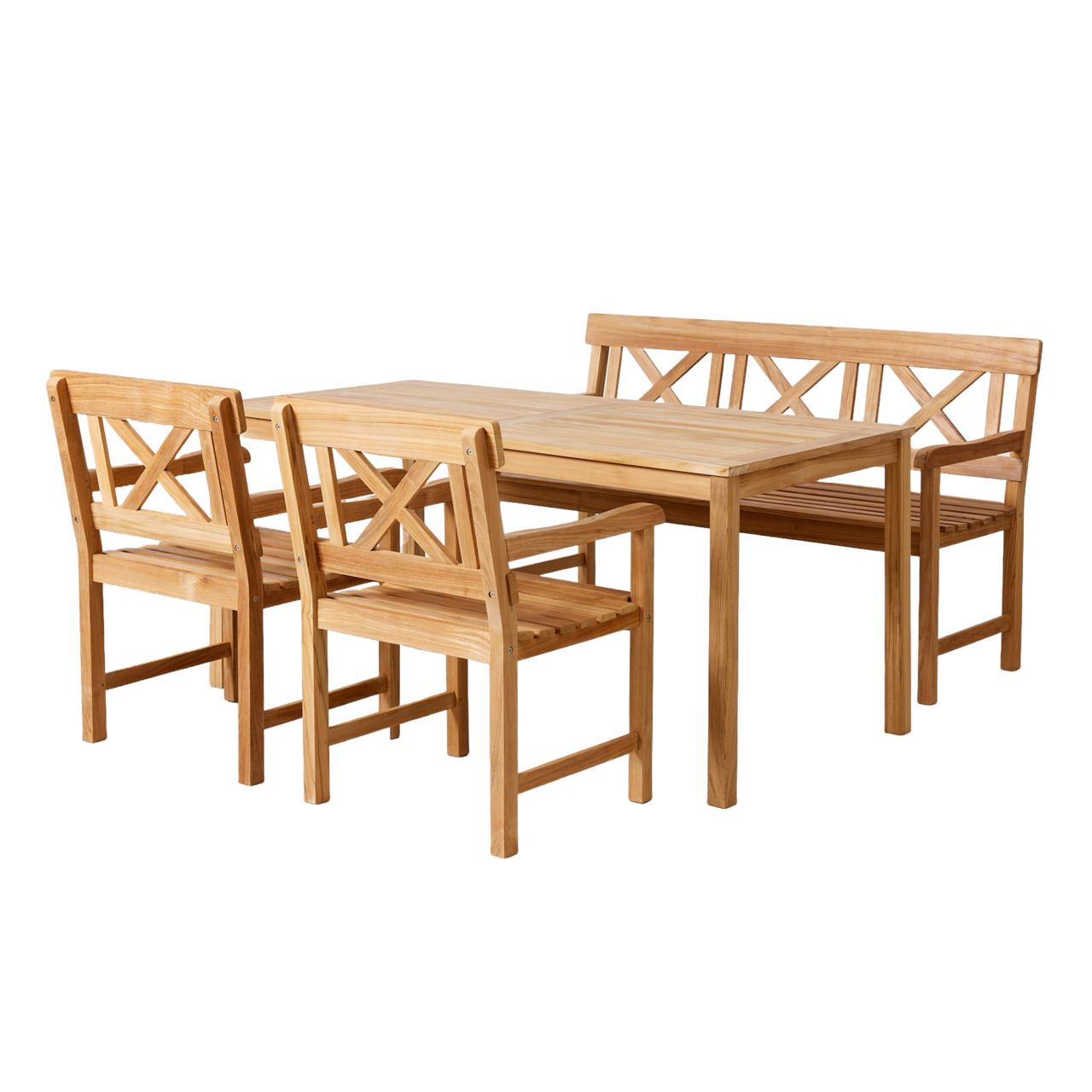 Sofiero Set - Dreisitzerbank, zwei Stühle & Tisch - Teak