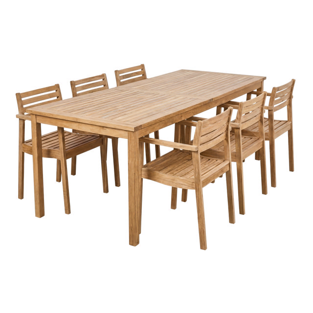 Rosenholm Set - Sechs Stühle & Tisch - Teak
