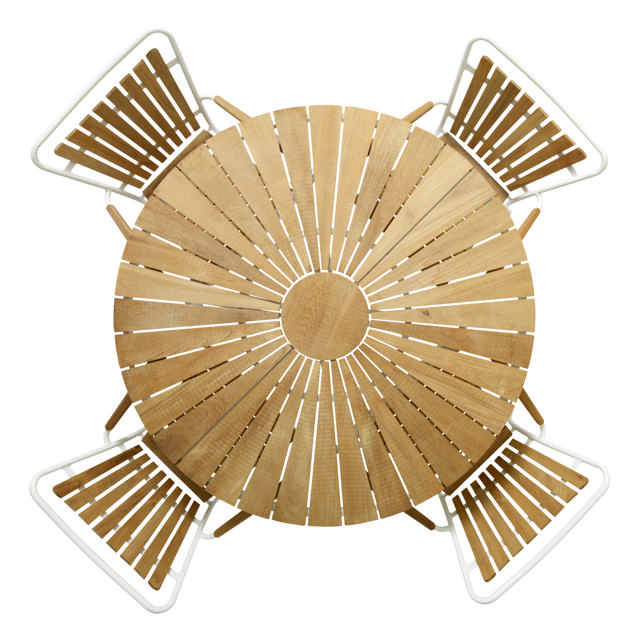 Ellen Set - Tisch 110 cm & vier Stühle - Weiß