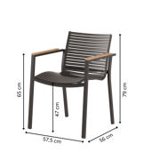 MOOD Square Stuhl mit niedriger Rückenlehne - Anthrazitgrau