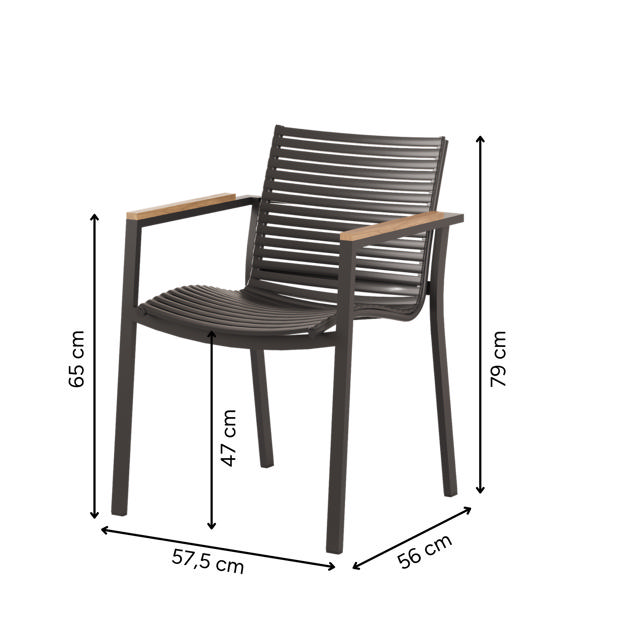MOOD Square Stuhl mit niedriger Rückenlehne - Anthrazitgrau