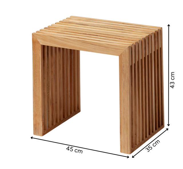 Rib Hocker - Teak