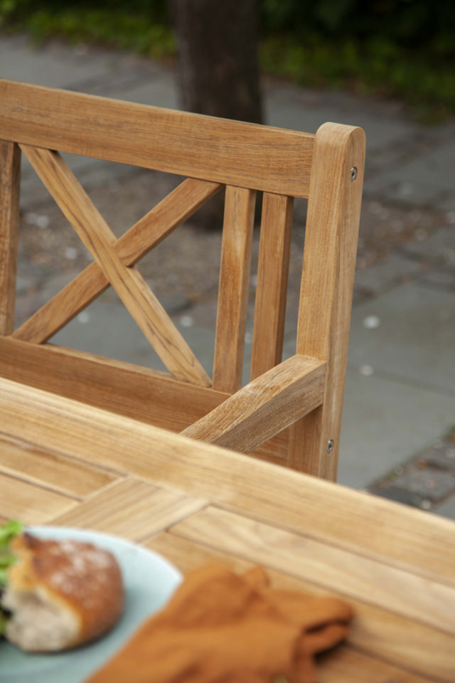 Rosenborg Set - Dreisitzerbank, zwei Stühle & Tisch - Teak