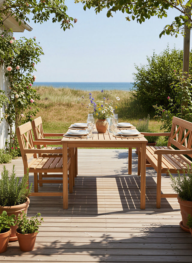 Sofiero Set - Dreisitzerbank, zwei Stühle & Tisch - Teak