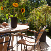 Ellen Set - Tisch 110 cm & vier Stühle - Anthrazit