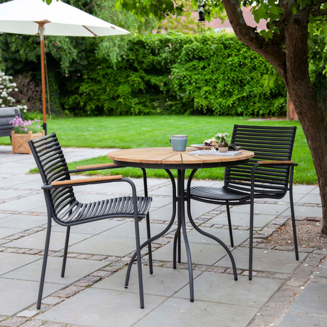 Ellen & Mood Classic Set - Café Tisch & Zwei Stühle - Anthrazit