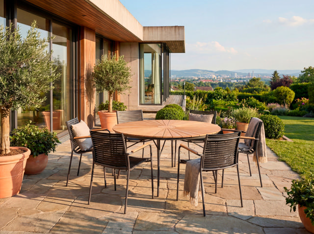 Ellen & Mood Classic Set - Tisch 150 cm & Sechs Stühle - Anthrazit