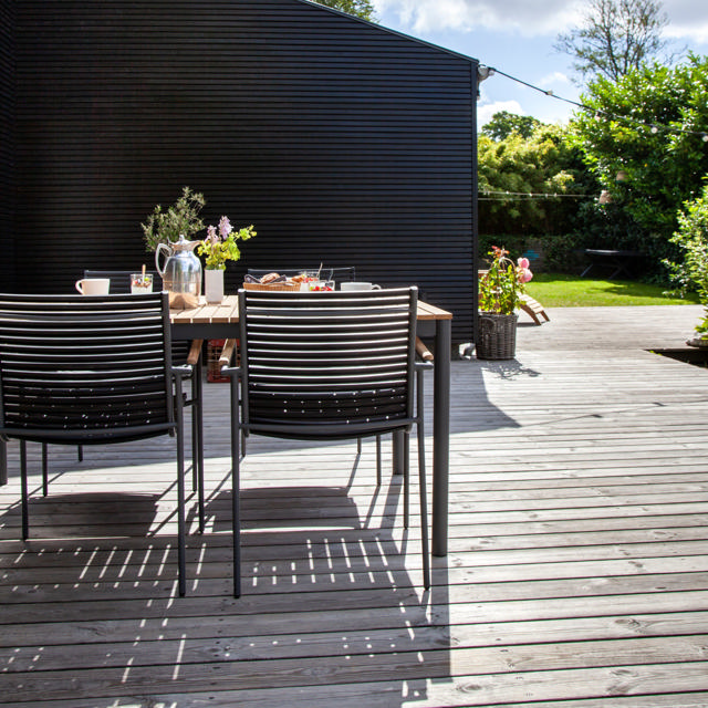 Mood Classic Set - Tisch & Vier Stühle - Anthrazit