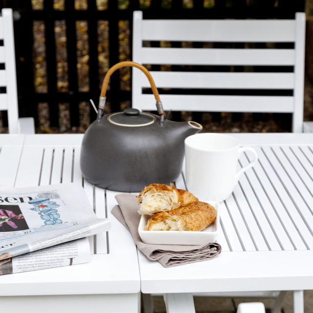 Butterfly & York - Klapptisch & vier Stühle - Weiß