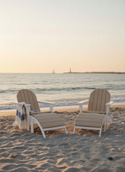 Adirondack Set mit Kissen - Weiß