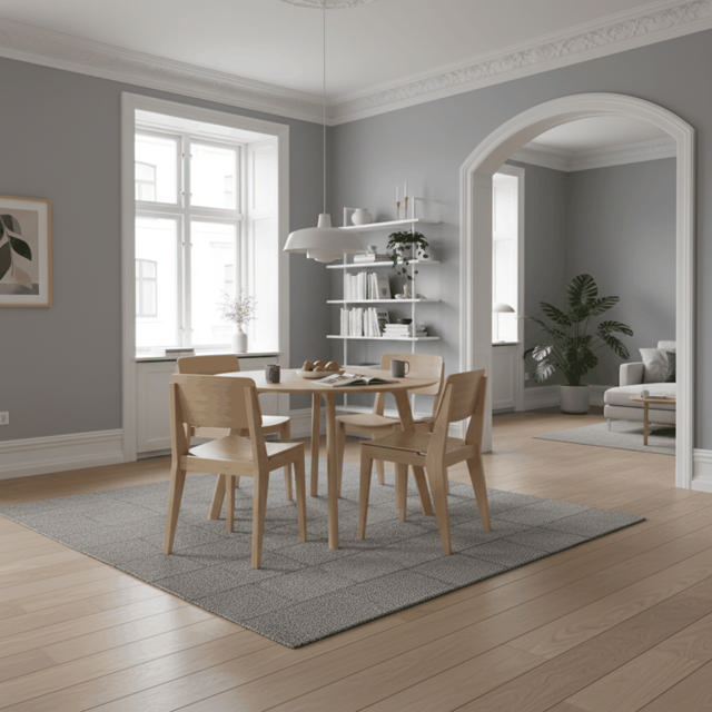 Elvo Set - Runder Esstisch & vier Stühle