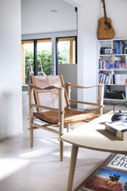 Noble Safaristuhl - Bambus & Hellbraunes Leder