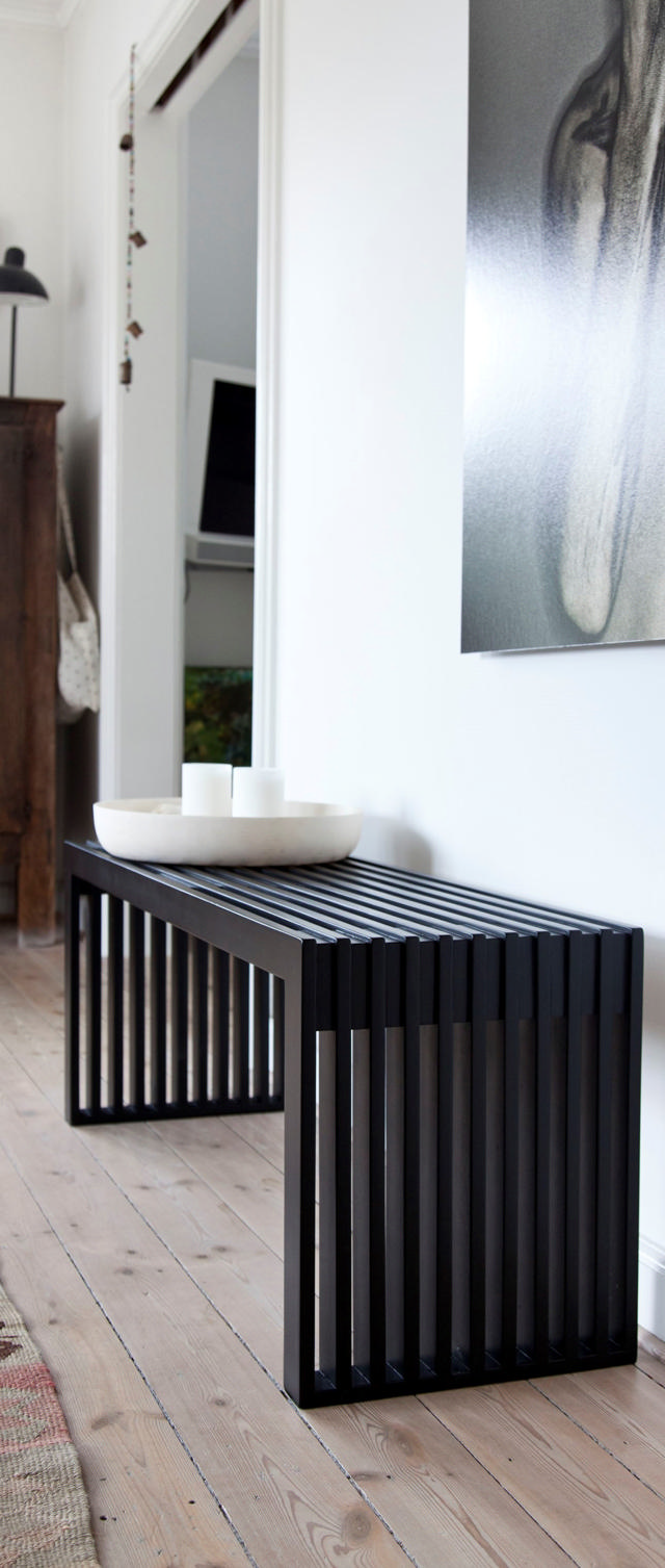 Rib Dreisitzerbank - Schwarz