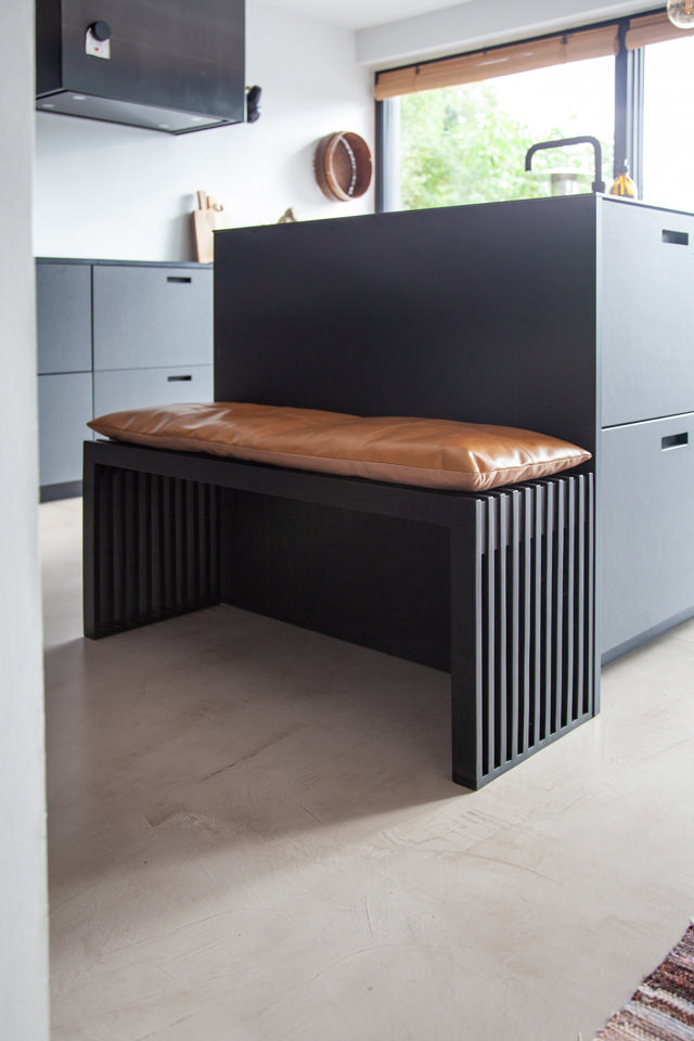 Rib Dreisitzerbank - Schwarz