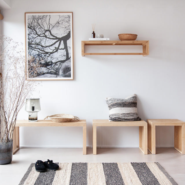 Rib Große Garderobenablage - Bambus