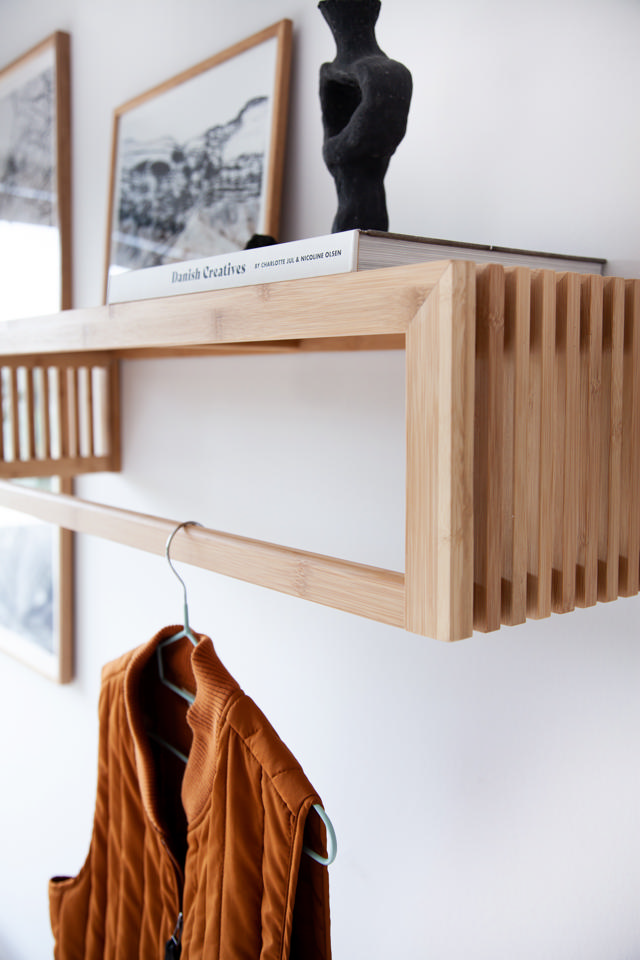 Rib Große Garderobenablage - Bambus